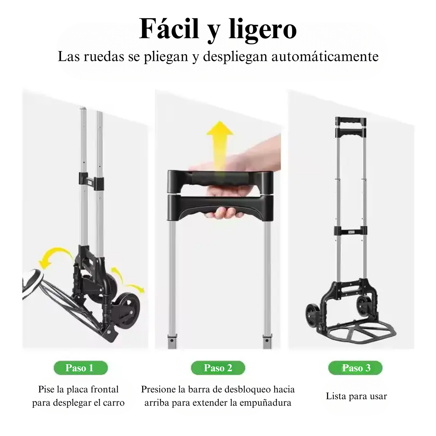 🛒 CARRETA PLEGABLE DE CARGA – SOPORTA HASTA 75 KG 💪🚚