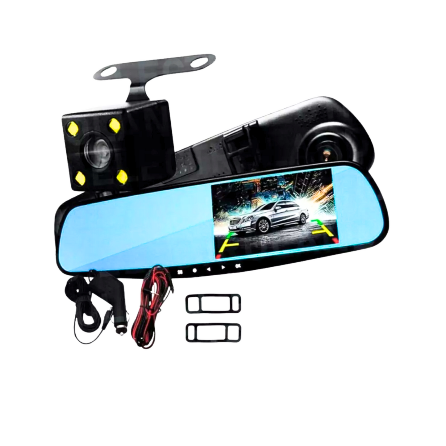 Espejo Retrovisor Doble con Cámara Frontal y Trasera 🪞🚗📹
