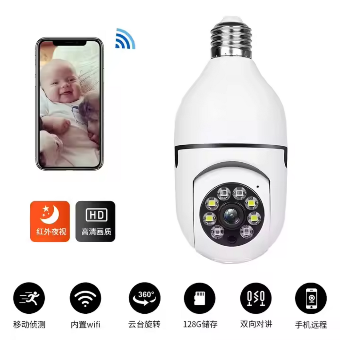 📹💡 CÁMARA BOMBILLO 360° INTELIGENTE – VIGILANCIA TOTAL EN TU HOGAR 📹💡