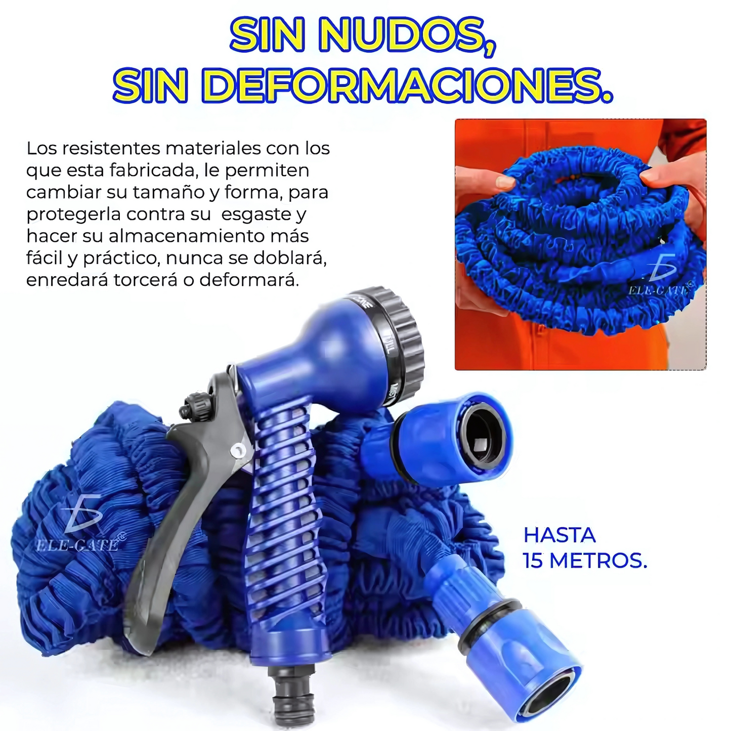 🚿💦 MANGUERA EXPANDIBLE 15 METROS + PISTOLA GRADUABLE 🌿✨