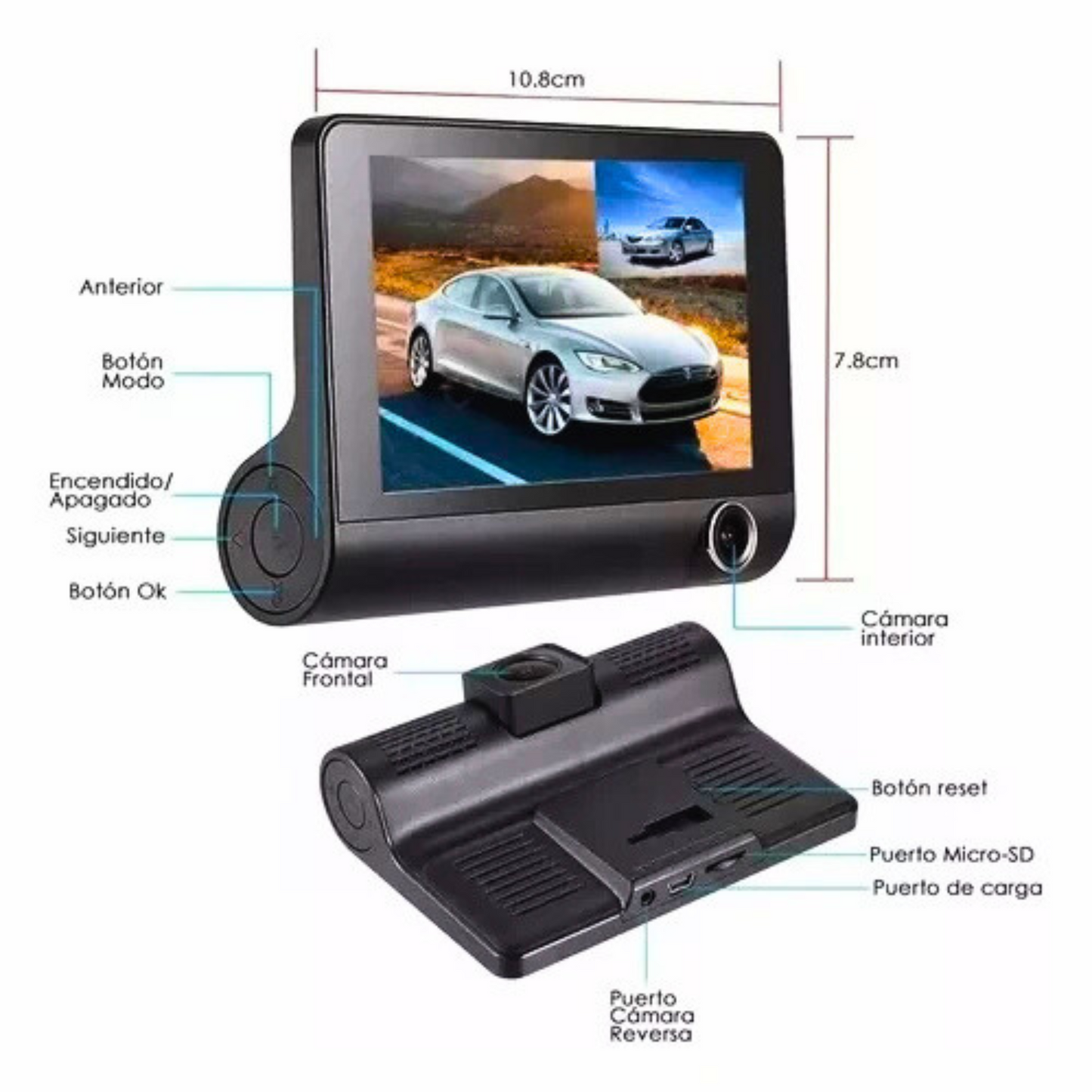 Cámara DVR 3 en 1 📹🚗🔍