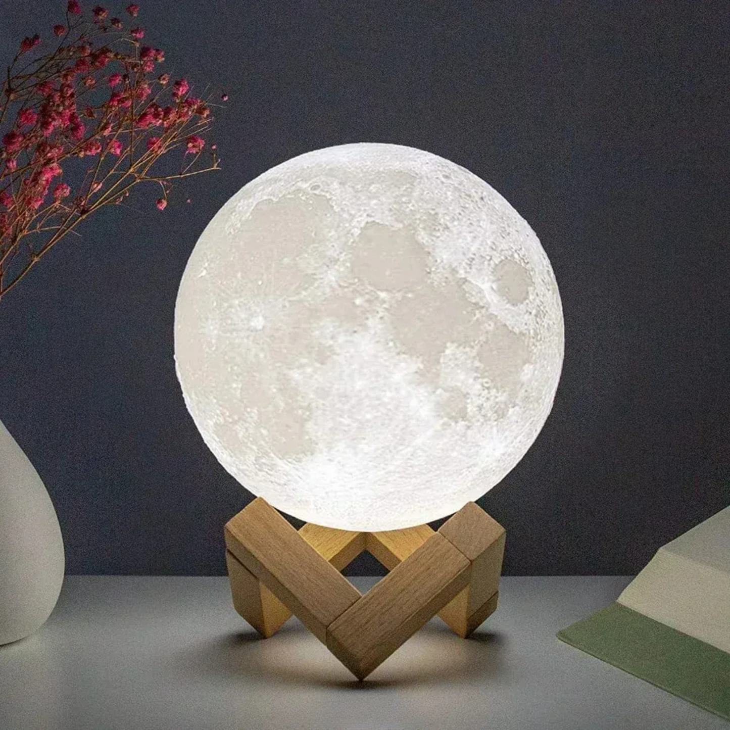 🌕💨 LÁMPARA LUNA HUMIDIFICADOR – RELAJA Y PURIFICA TU AMBIENTE