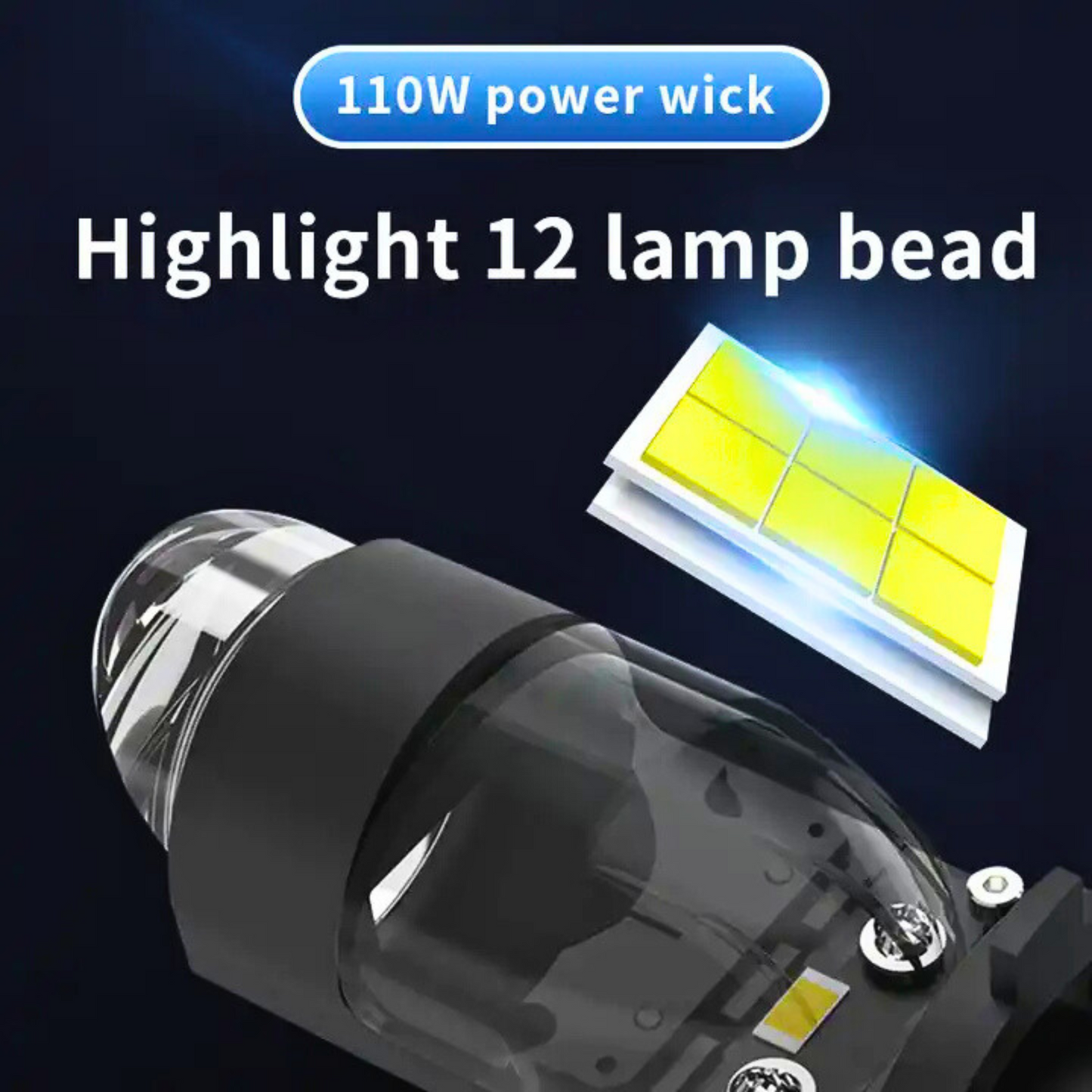 Bombillo LED H4 con Lupa