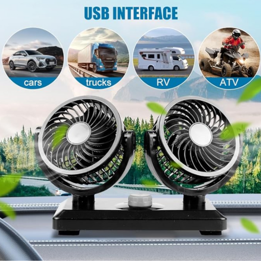 Ventilador Doble para Coche 🌬️🚗
