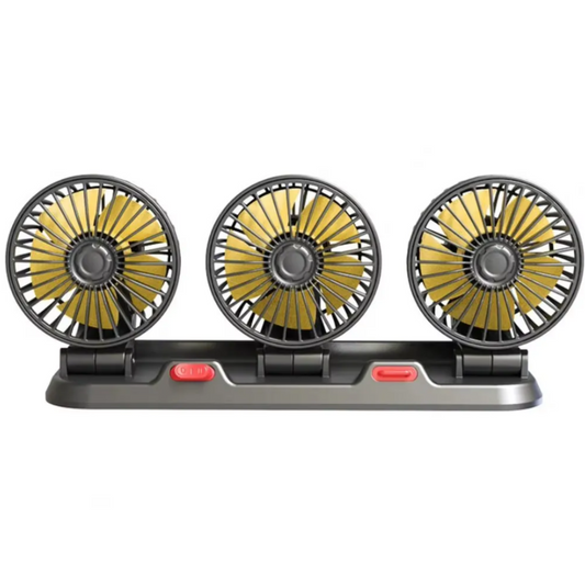 Ventilador de Carro 3 Cabezas Regulable ❄️🚗💨