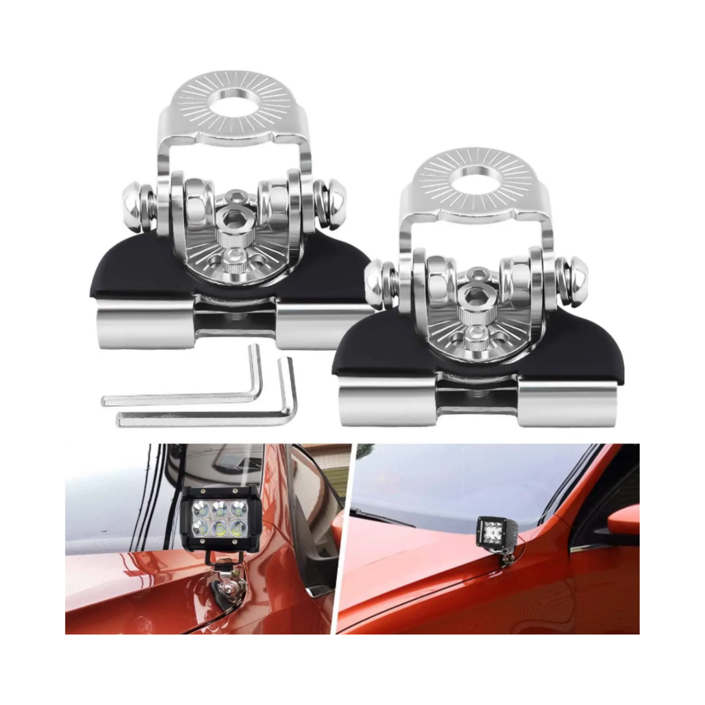 Par de Bases de Capot para Exploradoras  🔩🚙💡