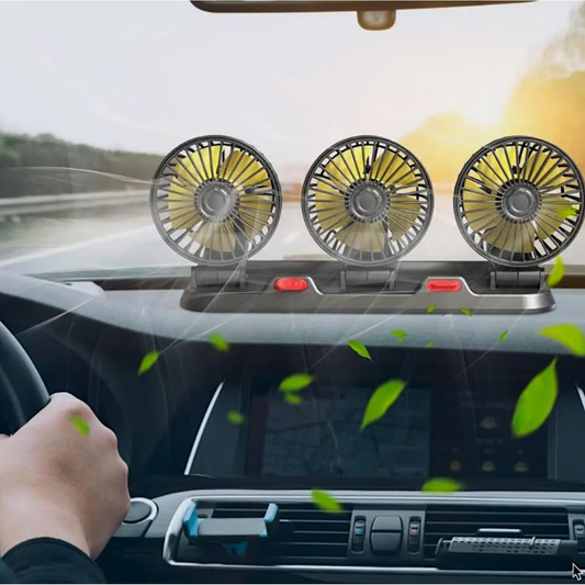 Ventilador de Carro 3 Cabezas Regulable ❄️🚗💨