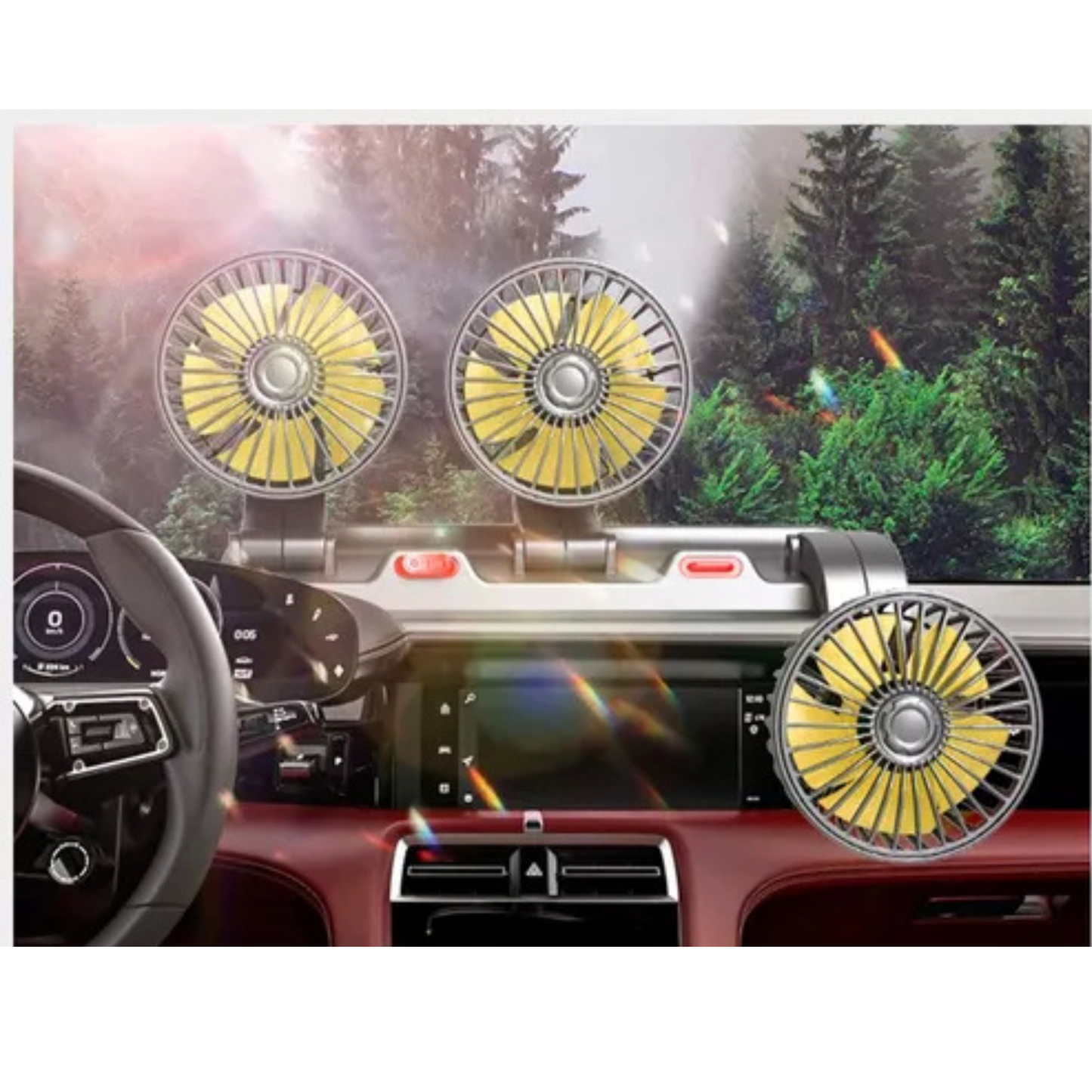 Ventilador de Carro 3 Cabezas Regulable ❄️🚗💨